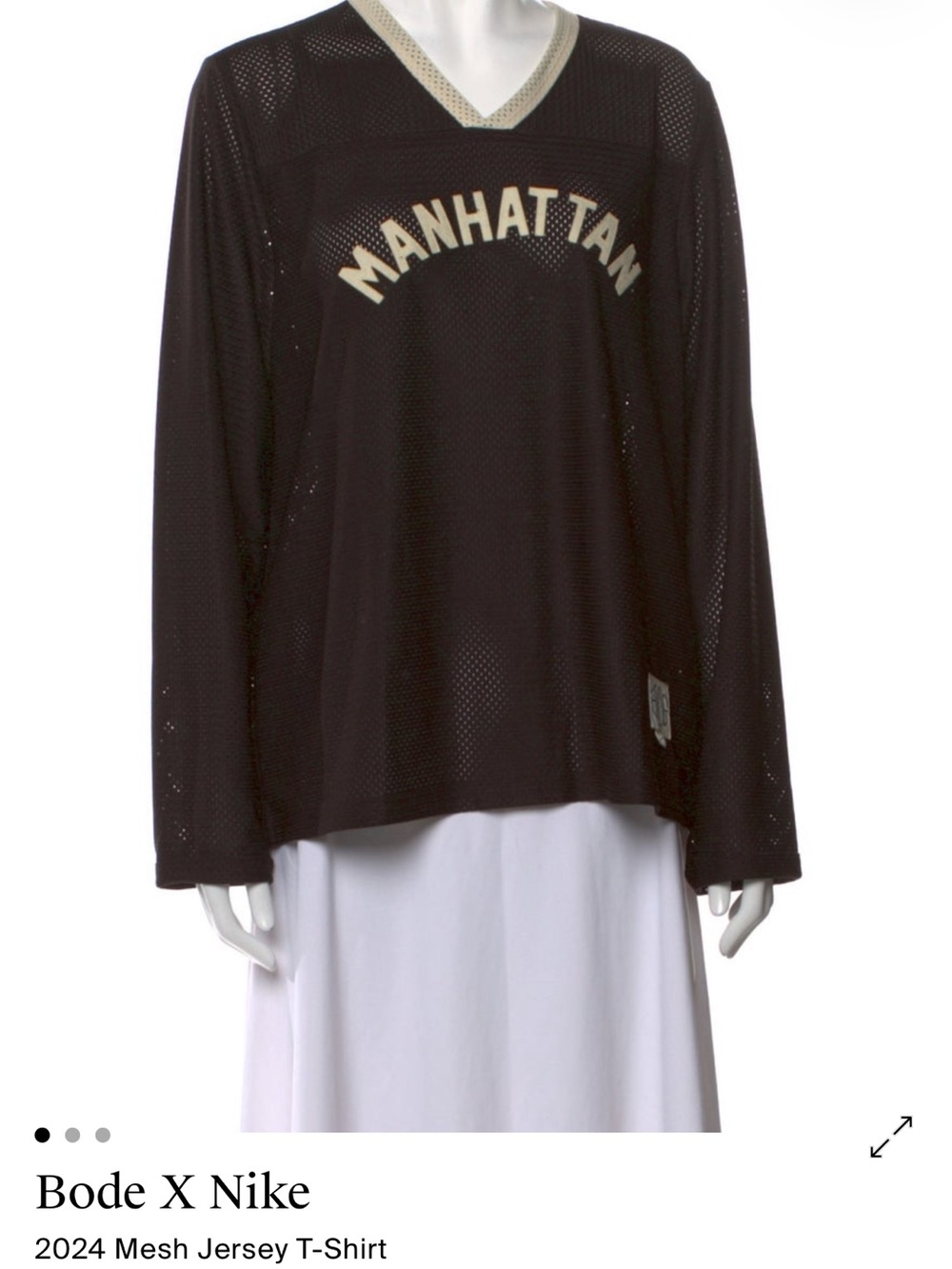 BODE X NIKE Manhattan Black Mesh V-Neck Jersey